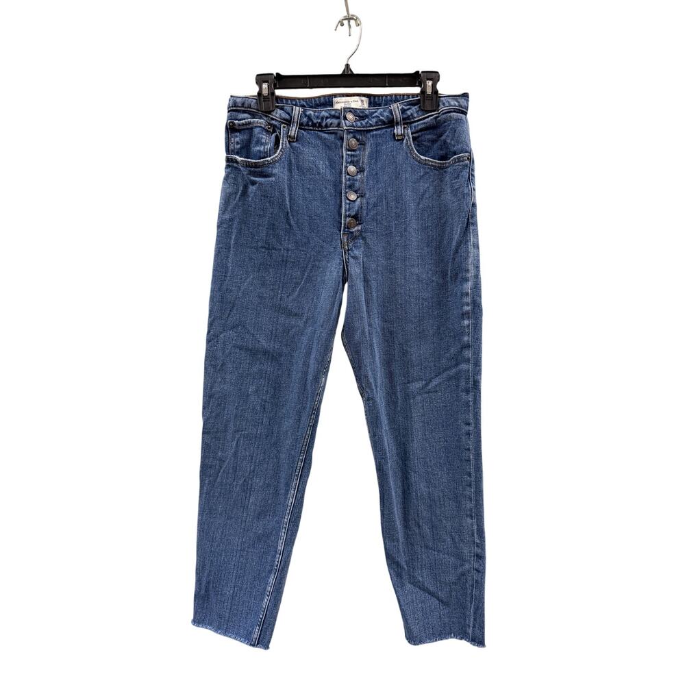 Abercrombie Women's "the Mom" High Rise Curve Love Jeans Blue Size 30 / 10 R
